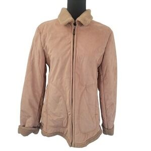 VTG Y2K Barn Chore Coat Jacket Zip Faux Shearling Sherpa Line Work Utility Small